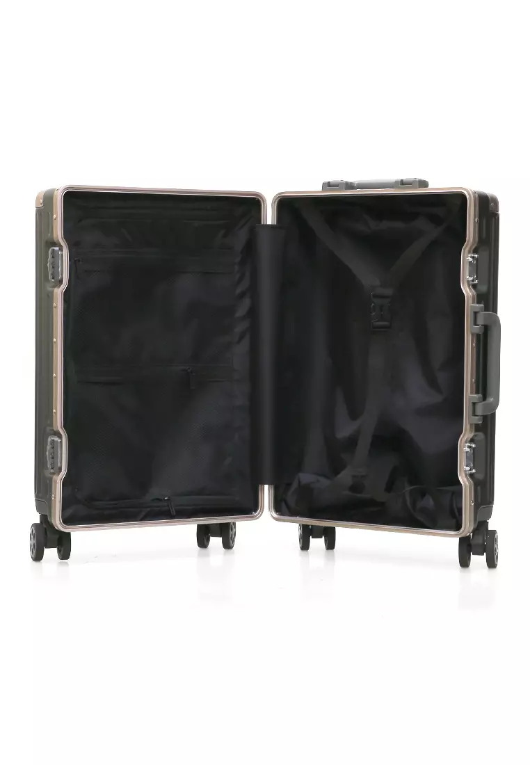 Carlton Koper Frame Aluminium Unisex Size 20 Inch Travel Bag Large Compartment TSA Lock Material Polycarbonate ORIGINAL - Gray