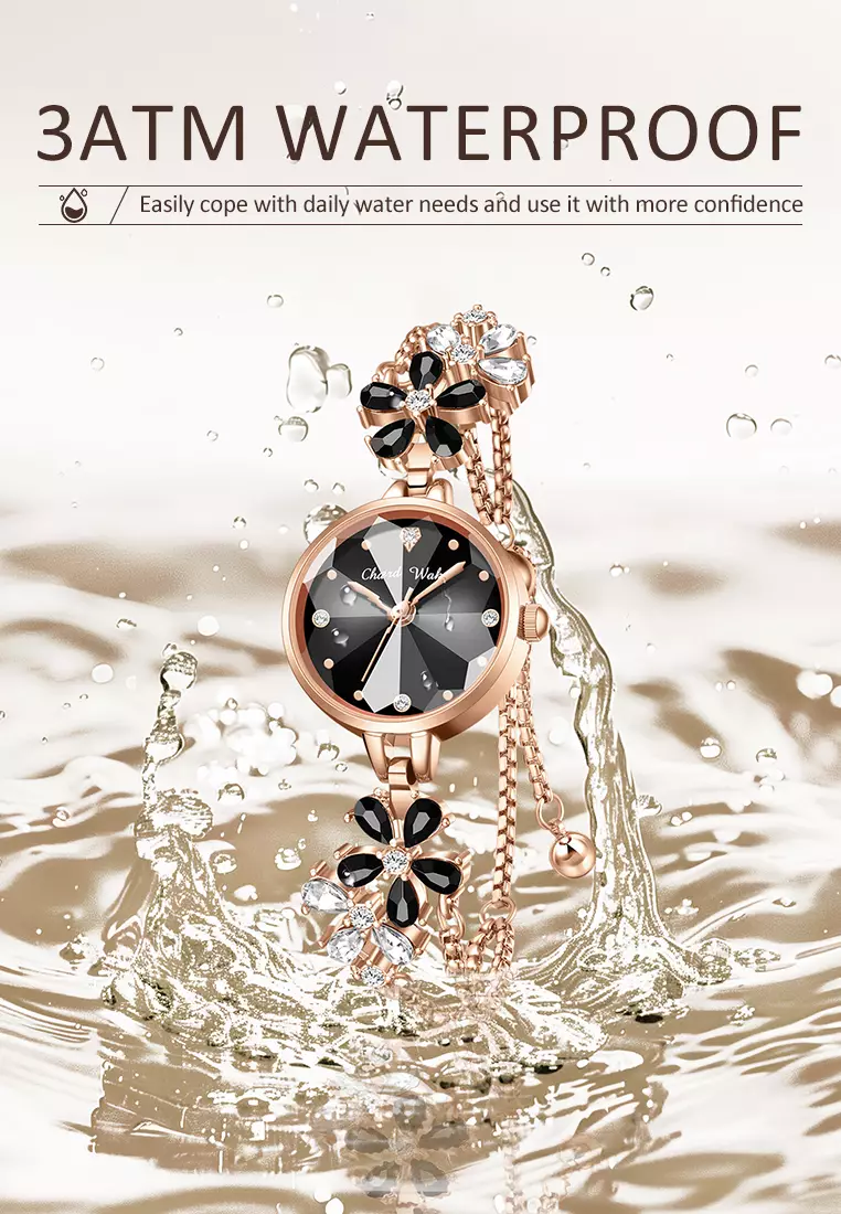 Jam Tangan Wanita Original Anti Air Korea Fashion Tali Gelang Jam Tangan Cewek Kuarsa black
