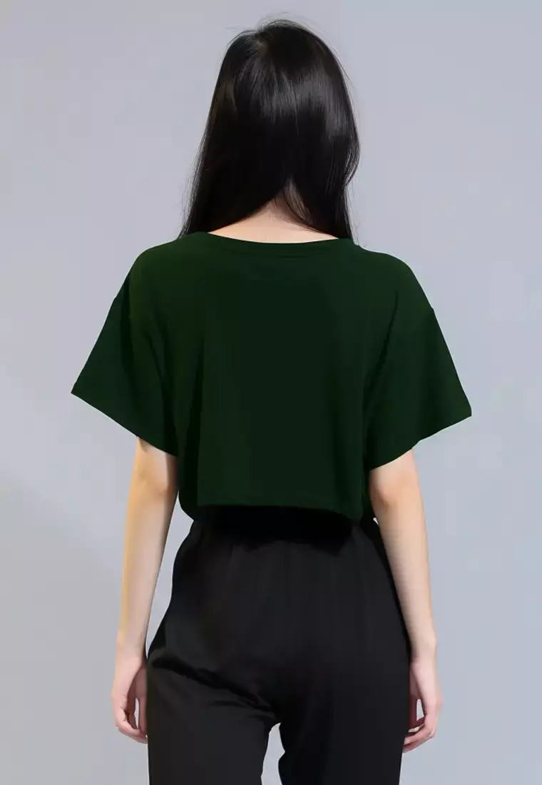 LTG38 Kaos gambar bunga mawar oversize olc "share the love" hijau army