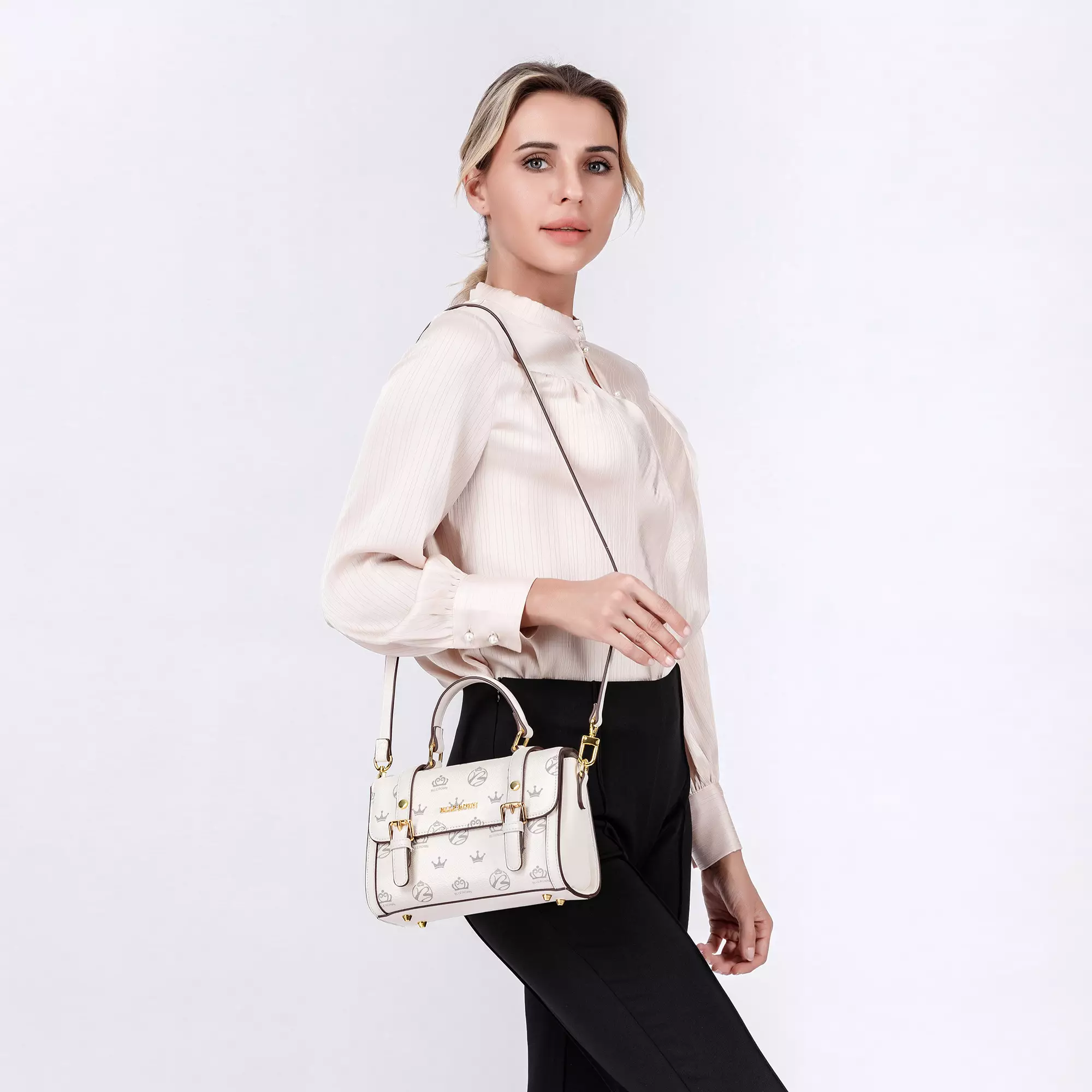 BLLE ROWN BR5016 Tas Selempang Wanita Shoulder HandBag-White