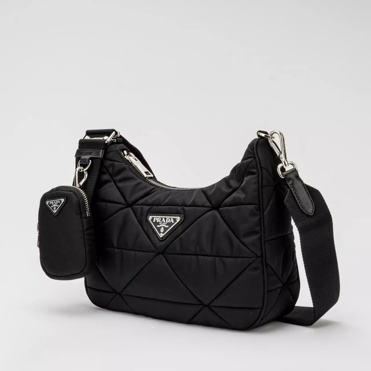 Jual Prada Prada ReNylon Padded Hobo Bag Black Original 2024 ZALORA