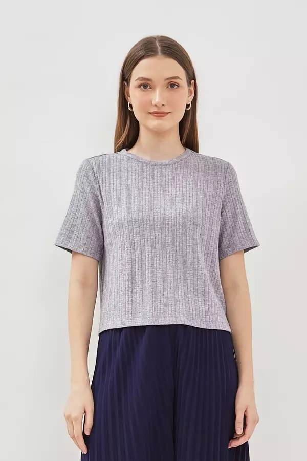 Minimal Jalla Rib Crop Top - Grey