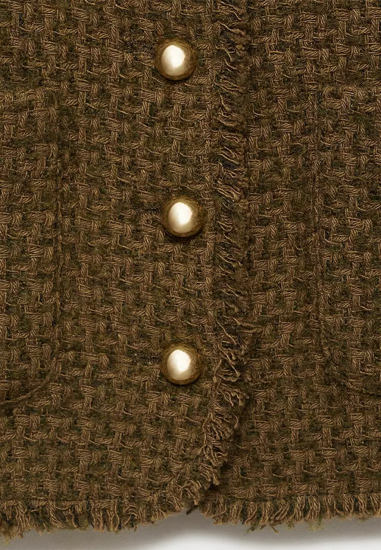 Tweed Jacket With Jewel Buttons