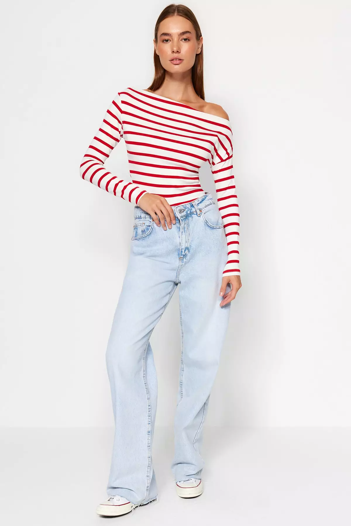 Striped Asymmetrical Top