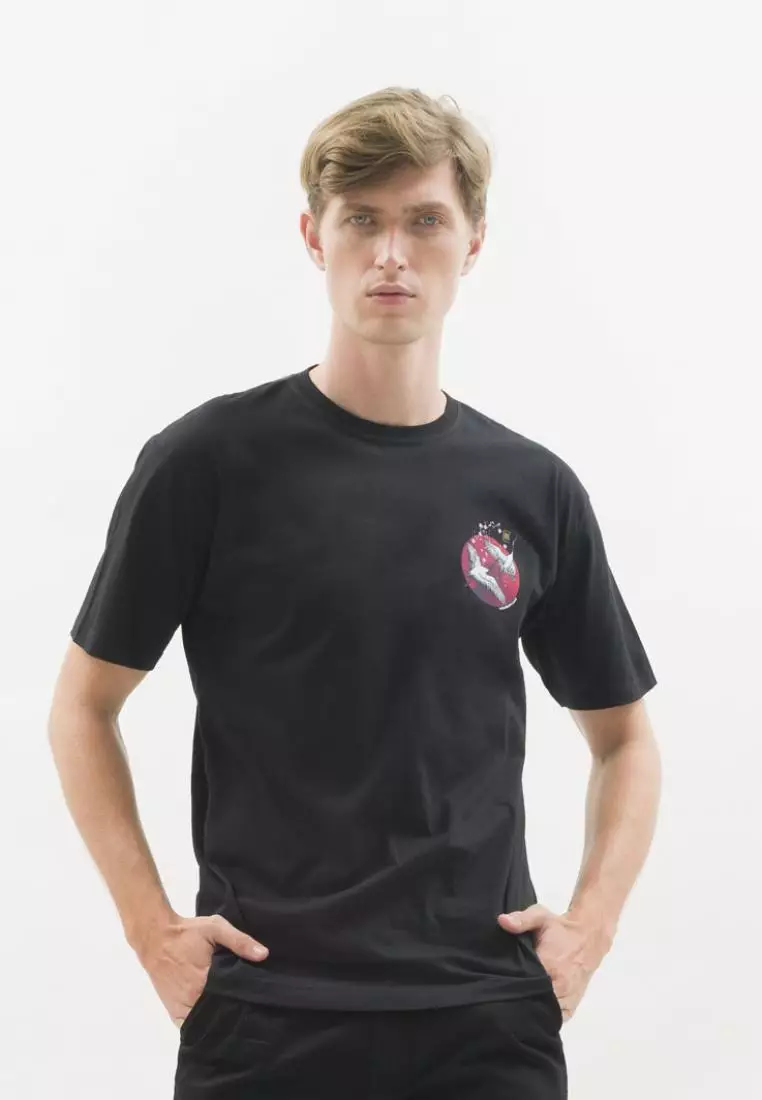 Kaos hitam t shirt polos houseofcuff motif Sakura READY HINGGA 4XL