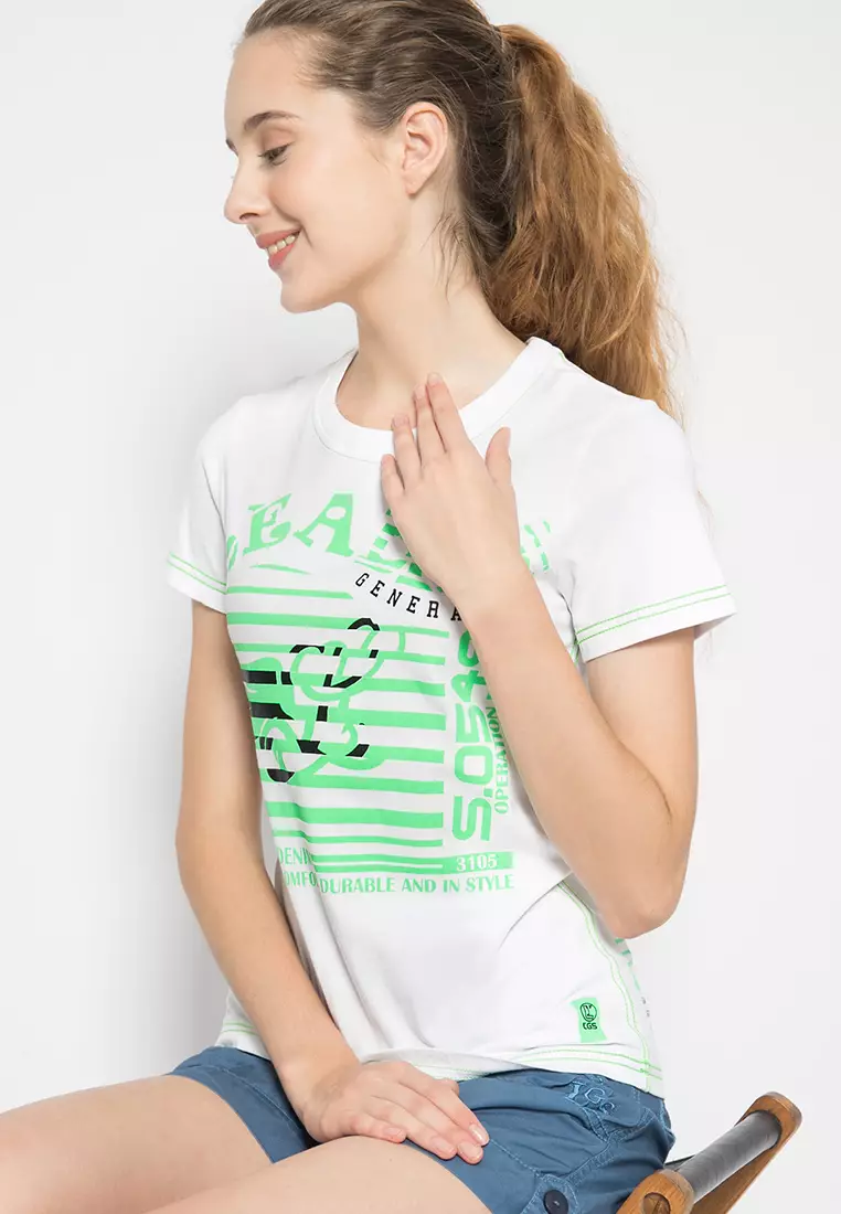 LGS - Kaos Wanita - Lengan Pendek - Warna Putih - LLTS.555.T681M.019.7C
