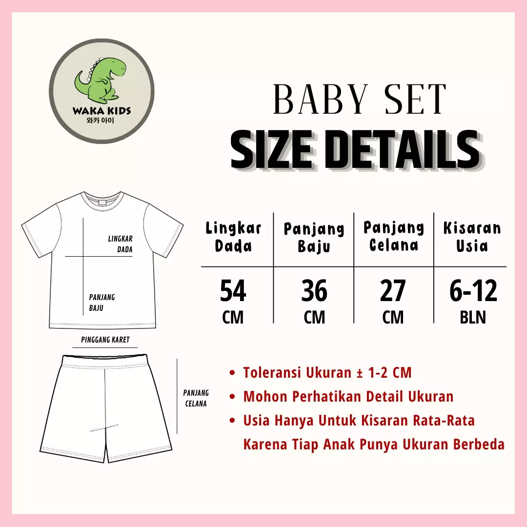 Wakakids Baju Singlet Bayi Anak Laki Laki Usia 6 Bulan Hingga 12 Bulan Setelan Celana Kaos Motif Surf Kids Shark 3317 Merah