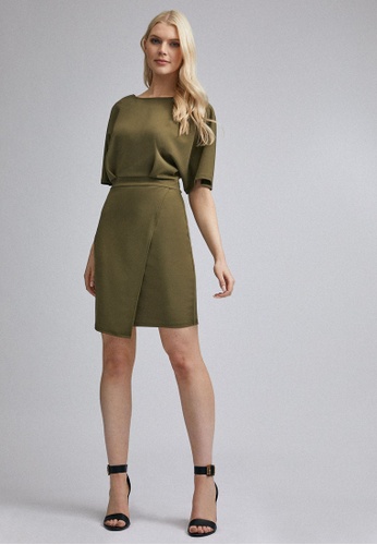 Dorothy Perkins Damen Khaki Kimono Sleeve Bodycon Dress L/&auml;ssiges Kleid