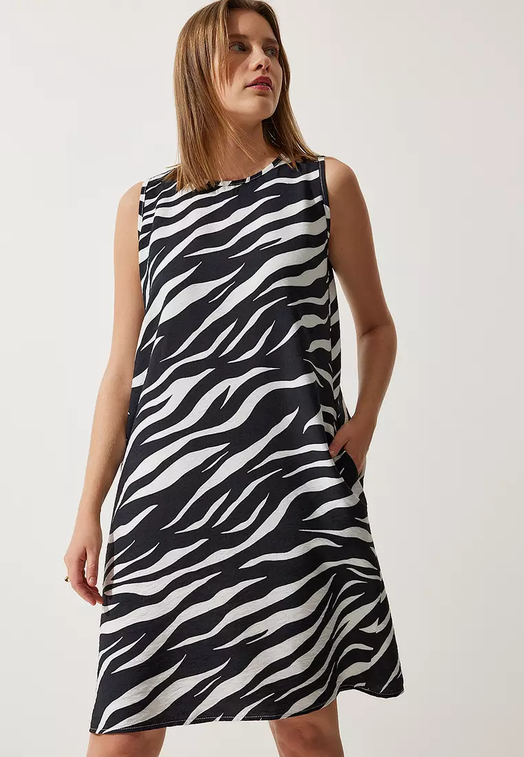 Sleeveless Pattern Mini Dress