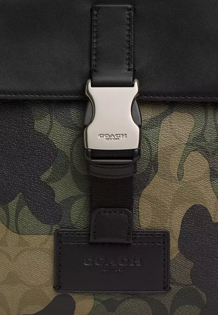 Buy Coach Track Pack In Signature Canvas With Camo Print Green