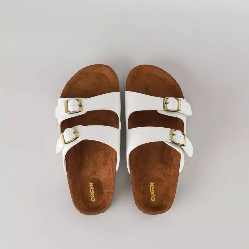 Cogen Sendal Kulit Pria Sandal Birken Vintage - Opera White