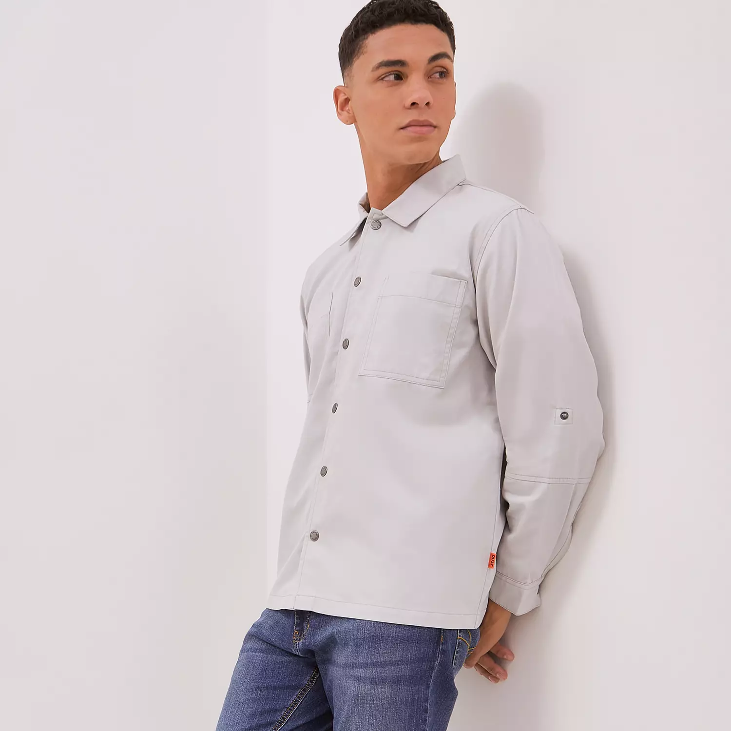 DUST Shirt Jacket Unisex Riku Light Grey TENCEL™  (D.6201-U)