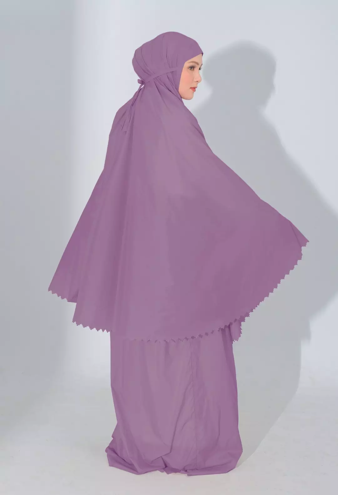 Devania Prayer Set Purple - Mukena Dewasa Polos 2 in 1 - Bahan Parasut
