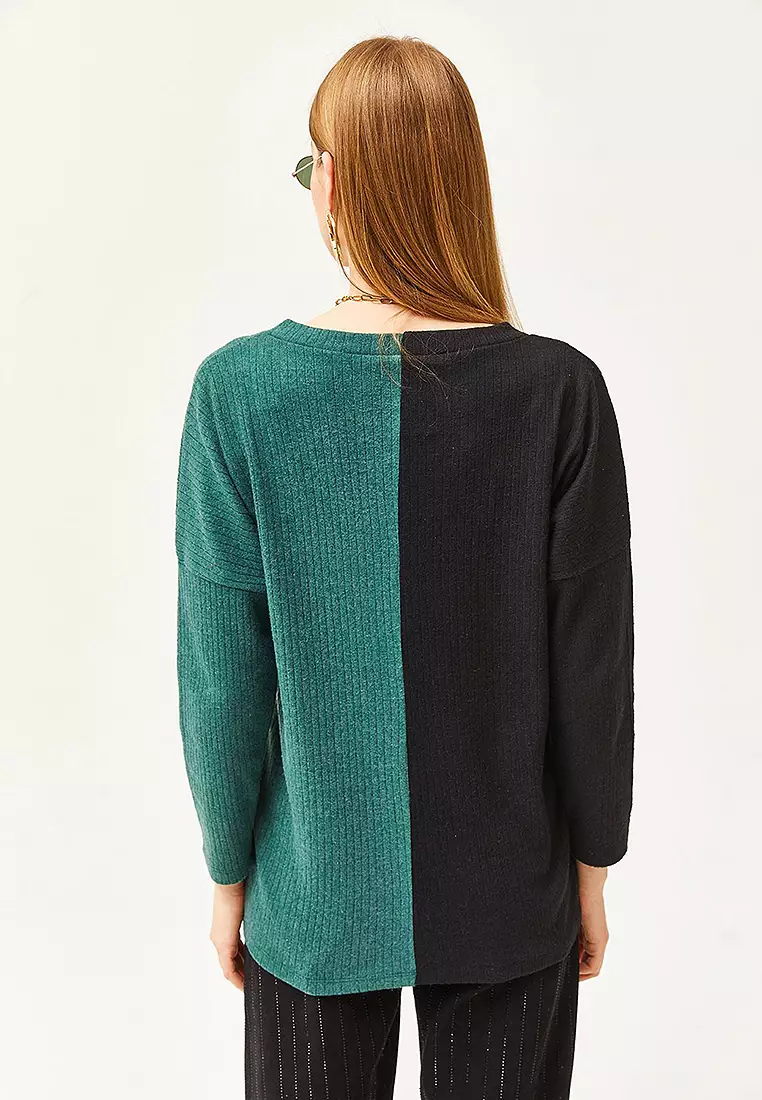 Women's Block Raised Loose Blouse BLZ-19002519