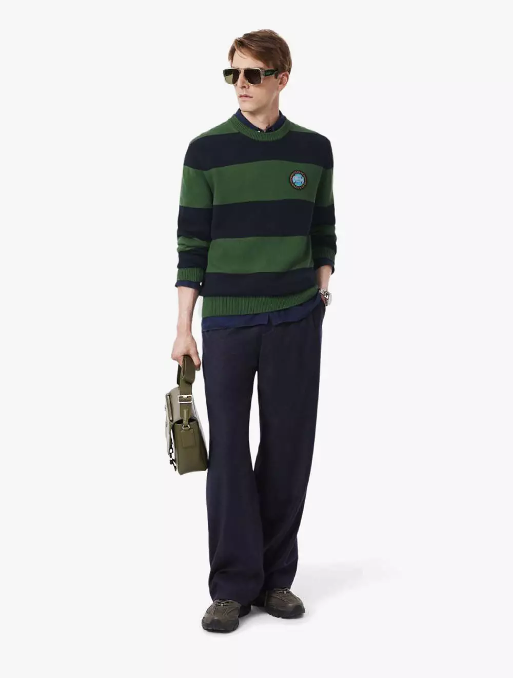 Striped Cotton Jersey Sweater - Green