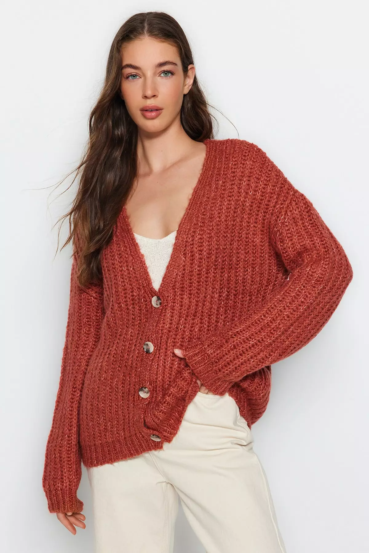 Trendyol Soft Texture Thessaloniki Knitted Sweater Cardigan 2024