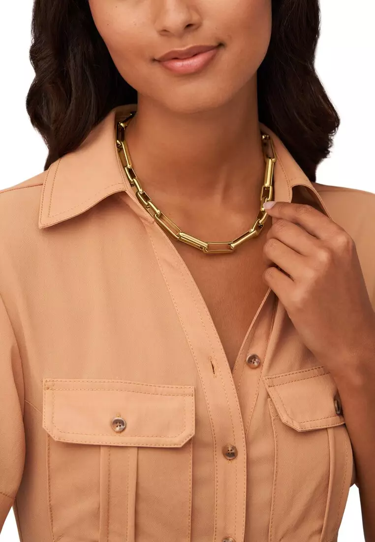 Fossil Female's Archival gold Stainless Steel Necklace JOF00971710
