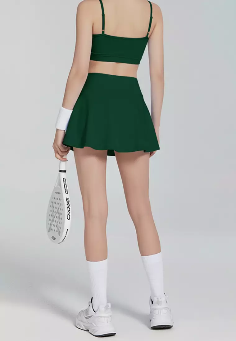 LB128 Rok Padel Tenis Wanita Legging inside Skort ada Kantong TdBolt boston green