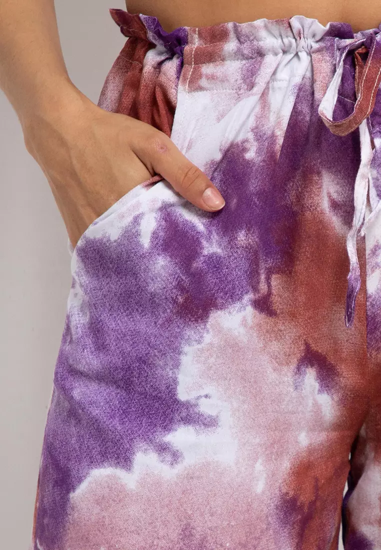 Tie Dye 3/4 Wide-Leg Pants