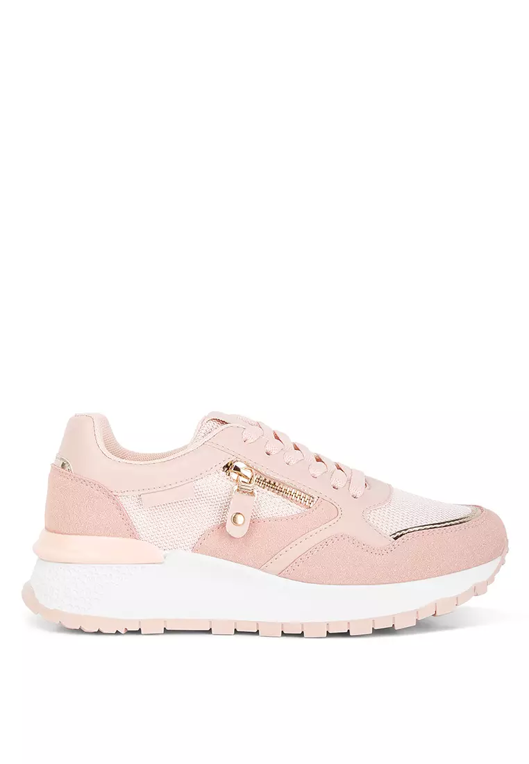 Discount on London Rag  shoes - SKU: Pink Chain Embellished Chunky Sneakers