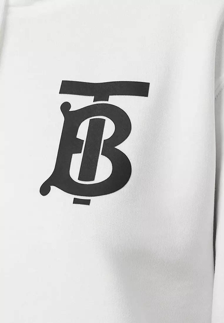 Monogram Motif Hoodie in White