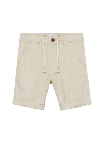 MANGO KIDS beige Straight Cotton Bermuda Shorts BF302KA7D0A3E6GS_1