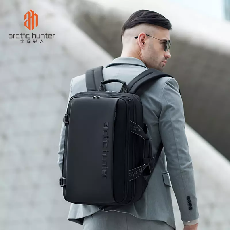 Arctic Hunter B00540 Tas Ransel Backpack Laptop Kerja pria 15.6 Inch Expantion Travel - BLACK