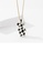 Glamorousky silver 925 Sterling Silver Plated Gold Simple Cute Black and White Checkerboard Bear Pendant with Necklace 973CCAC44B67F9GS_4