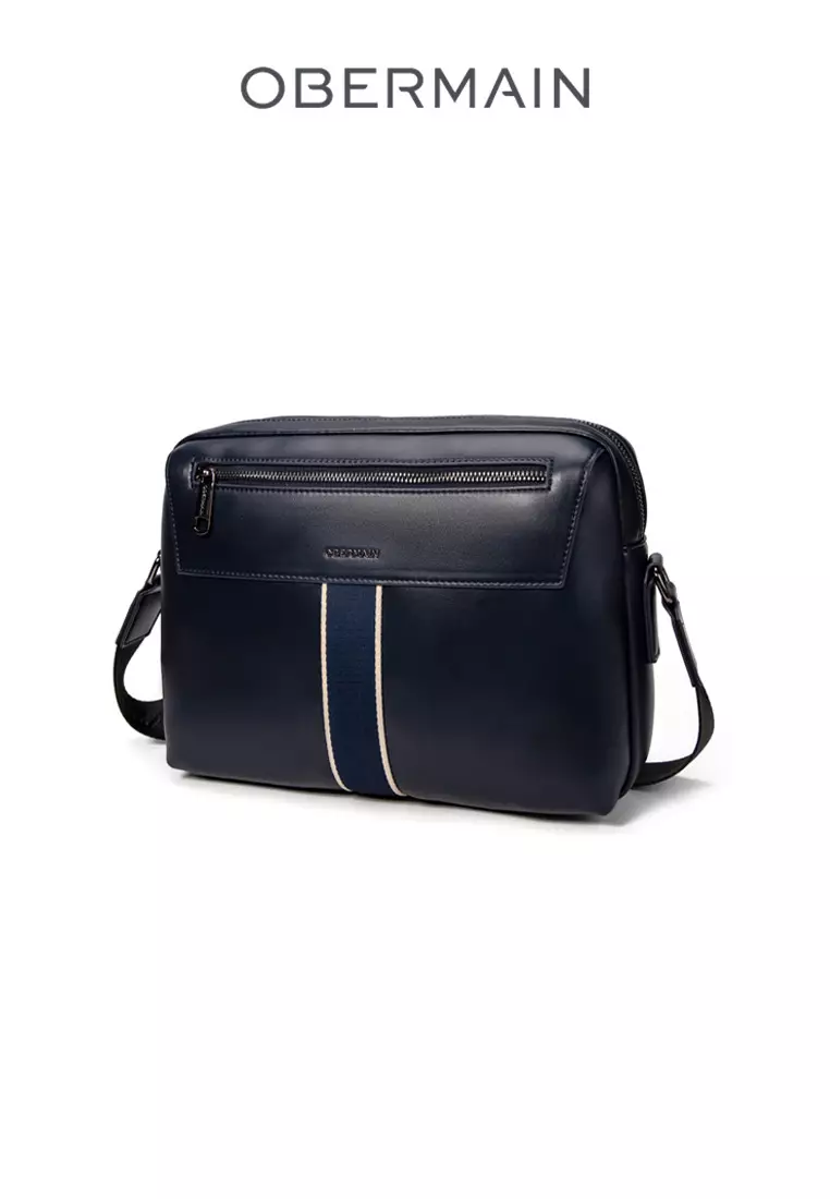 Men's Messenger Bag Synthetic Leather Navy