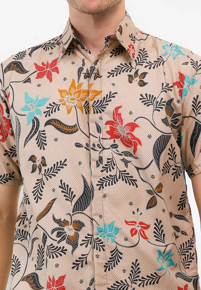 Kembang Kemeja Batik Exclusive Premium Pria Casual Modern Lengan Pendek