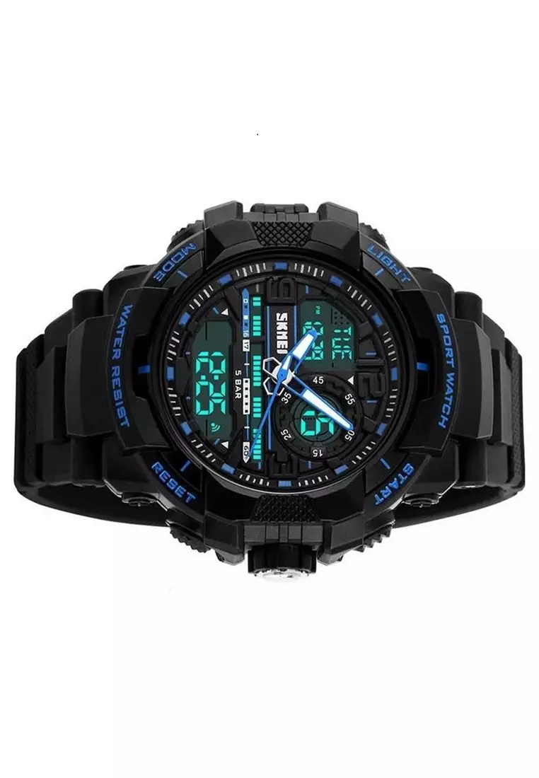 Jam Tangan Kasual Analog Digital Pria Waterproof Strap Tali Material Silicone HO70 ORIGINAL