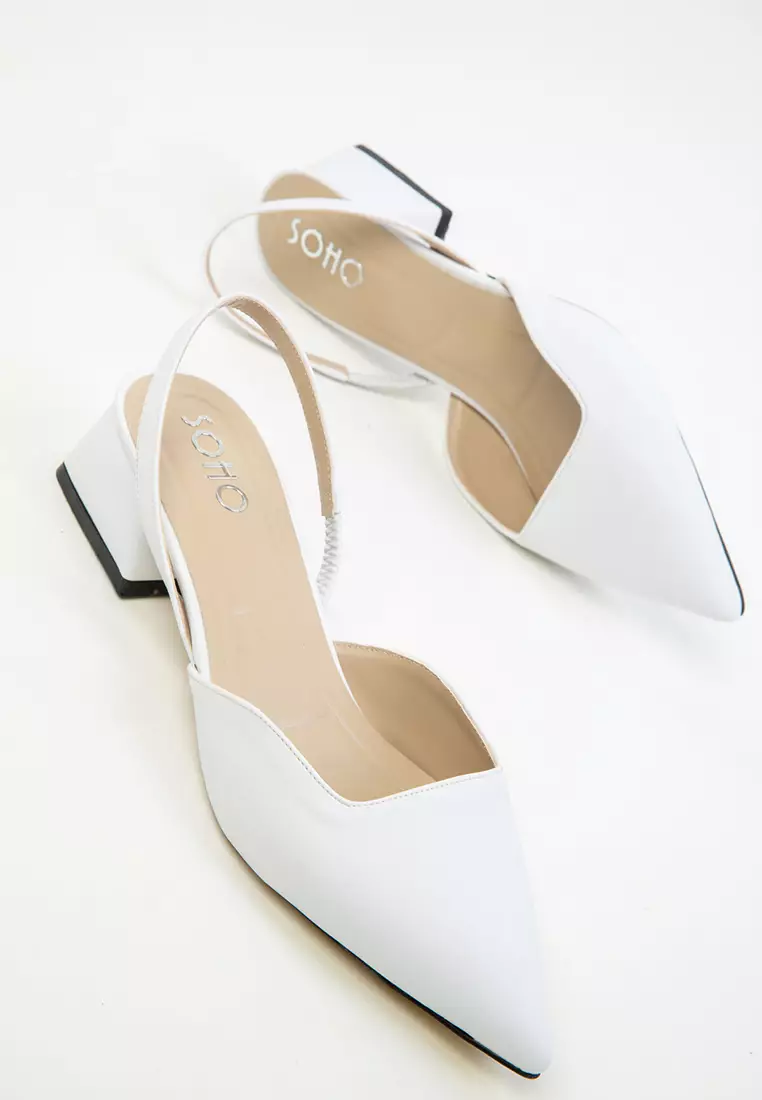 White Women's Classic Heeled Shoes 20318