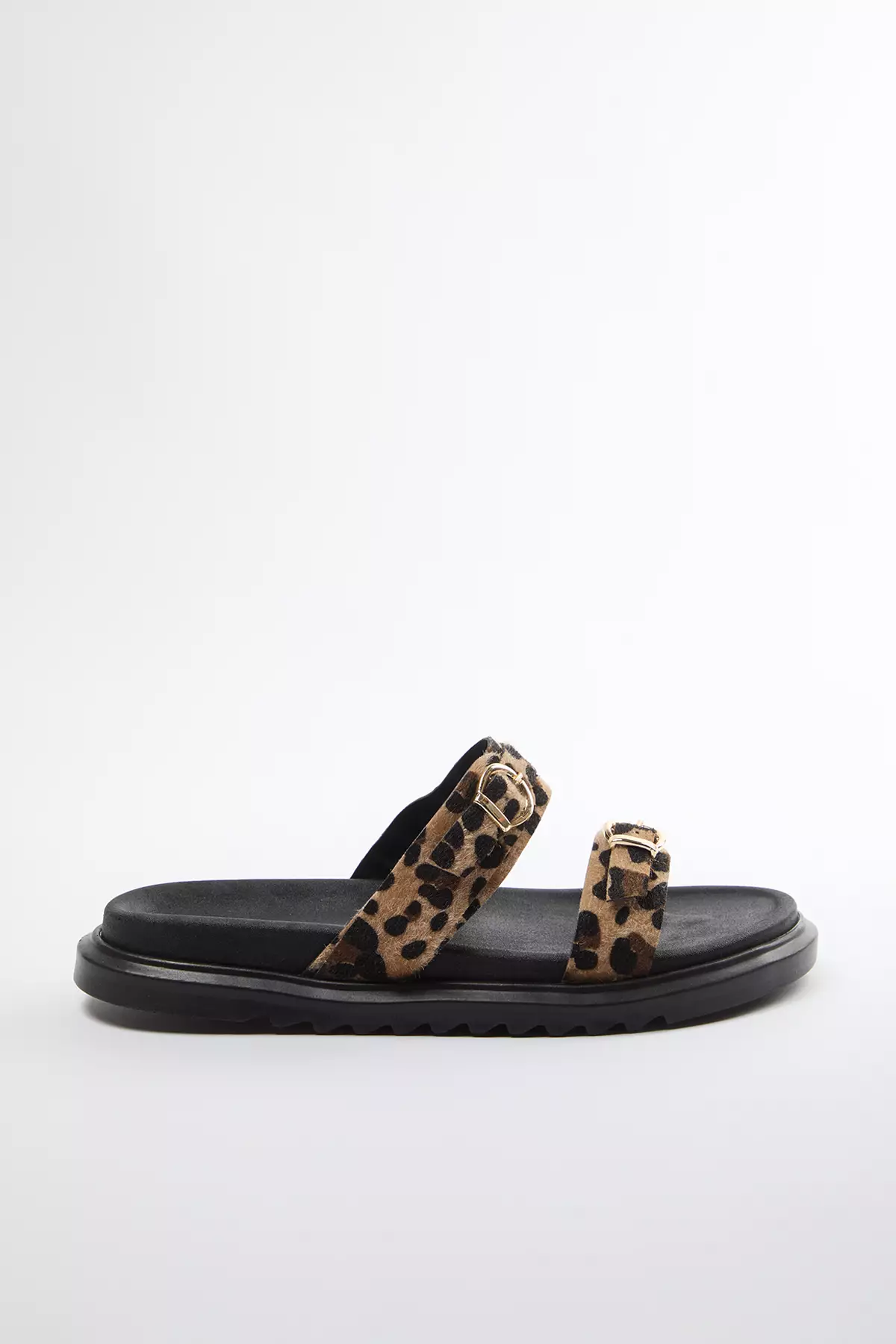 豹紋雙扣啡色厚底女士拖鞋 Takaw25Te00009