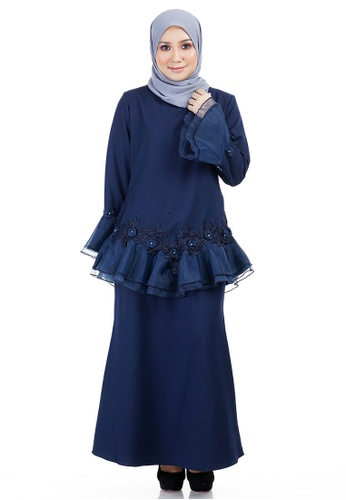 Deandra Kurung with Layered Frill from Ashura in Navy