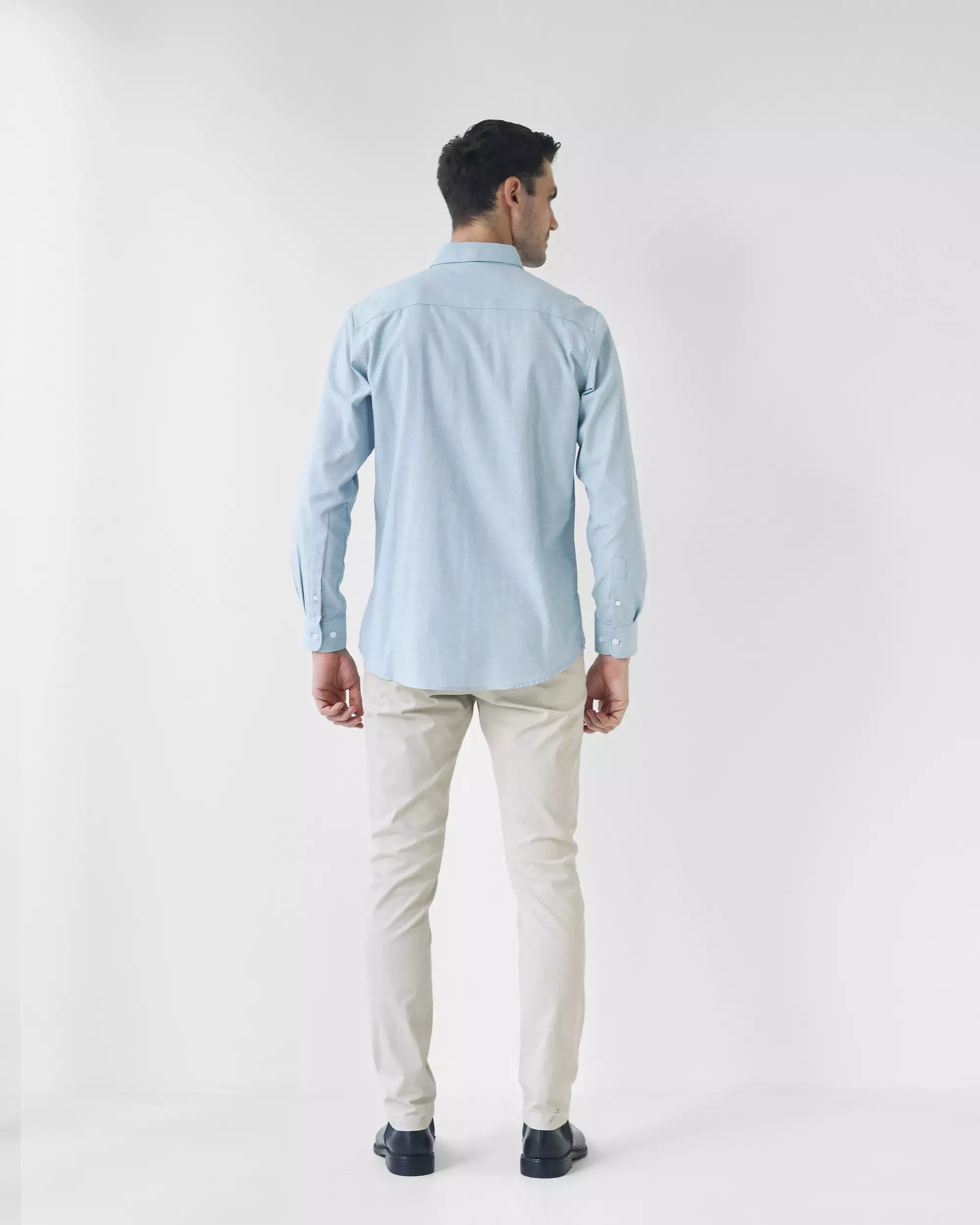 Cotton Well Marc Long Sleeve Oxford Shirt Mineral Blue | Kemeja Pria Lengan Panjang Basic Polos Biru Muda