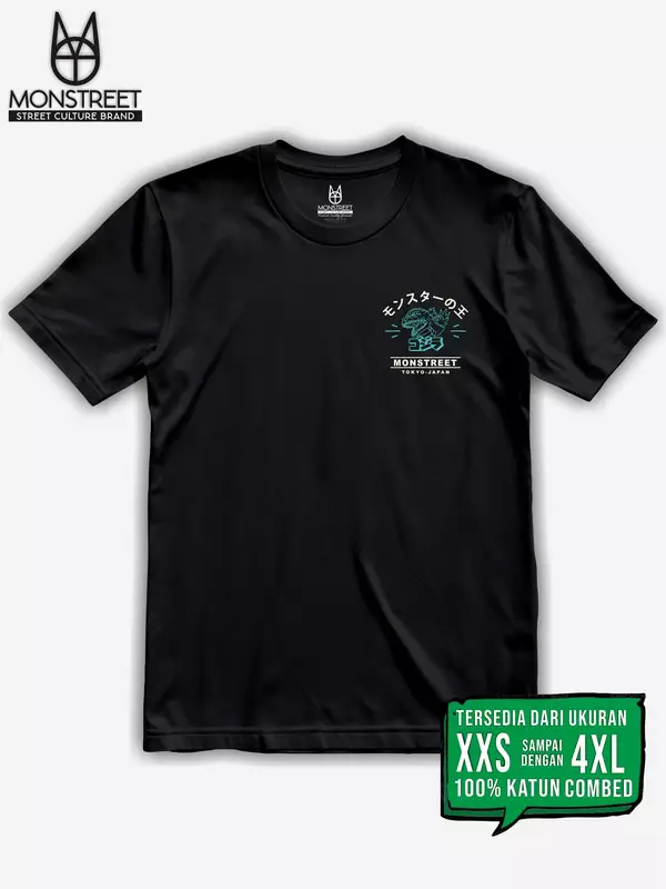 Monstreet Kaos Katun Combed 24S Grafis Reguler Fit Hitam Tshirt UTR92 Cotton Combed 24S Graphic Tshirt Regular Fit Black Tshirt
