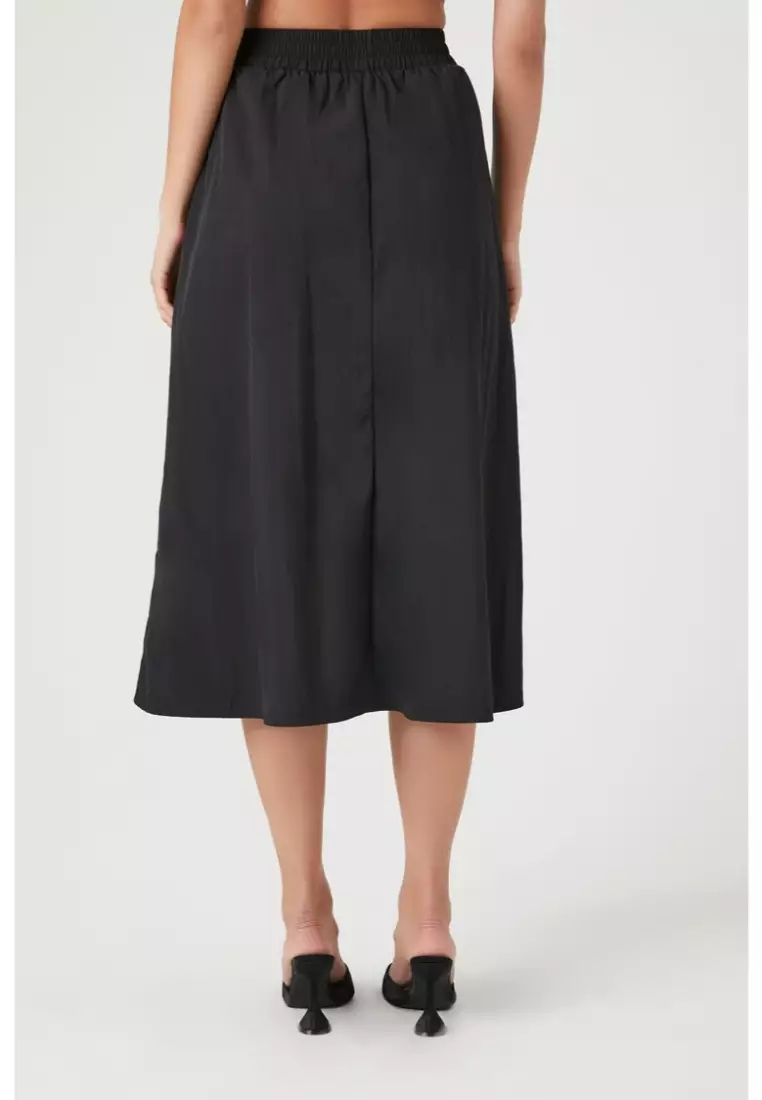 Black midi deals skirt forever 21