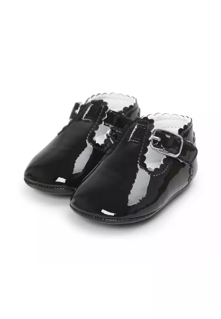 Colored Patent Tbars Shoes - Black