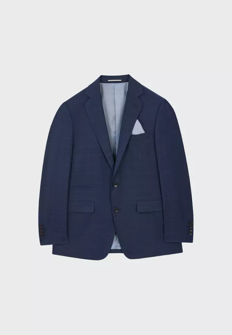 Midnight Blue Check Slim Suit
