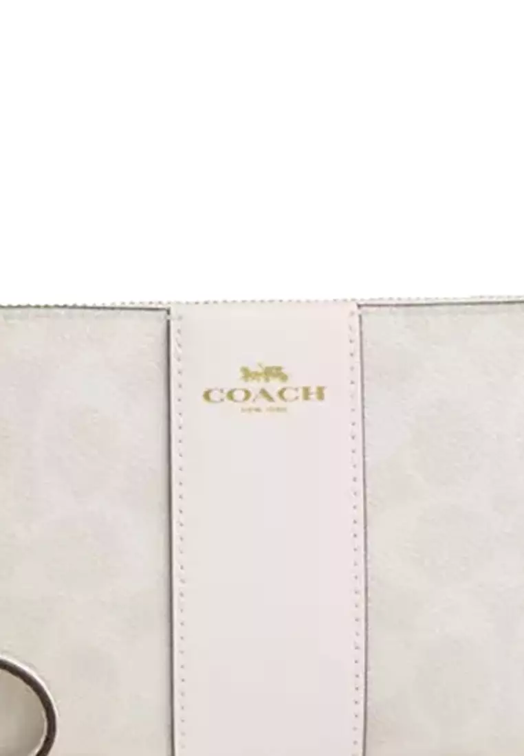 Corner Zip Wristlet In Signature Canvas With Stripe CW854