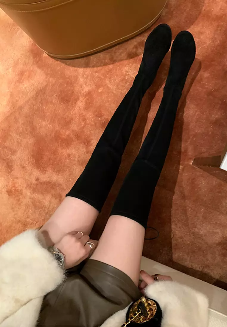 2.5CM Supper Skinny Elastic Suede Fabric Over Knee Boots XW5050-2