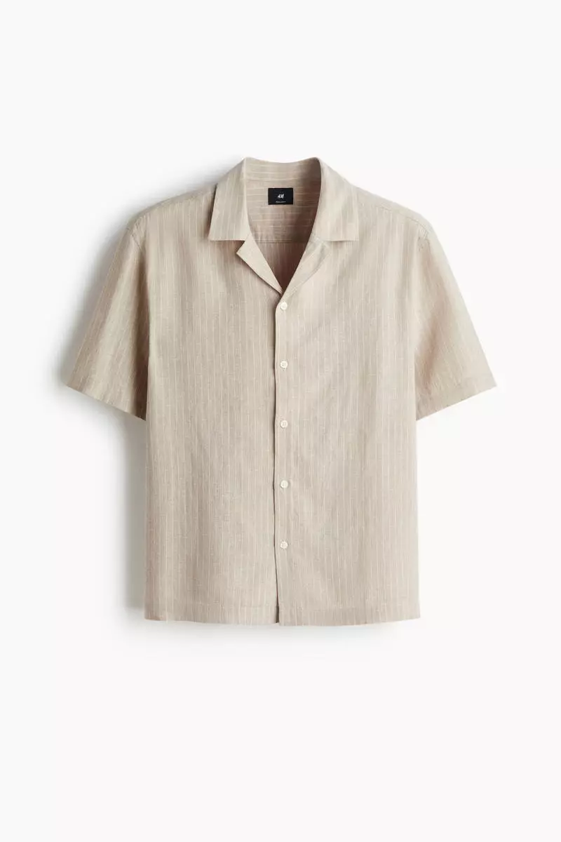 Regular Fit Linen-blend resort shirt