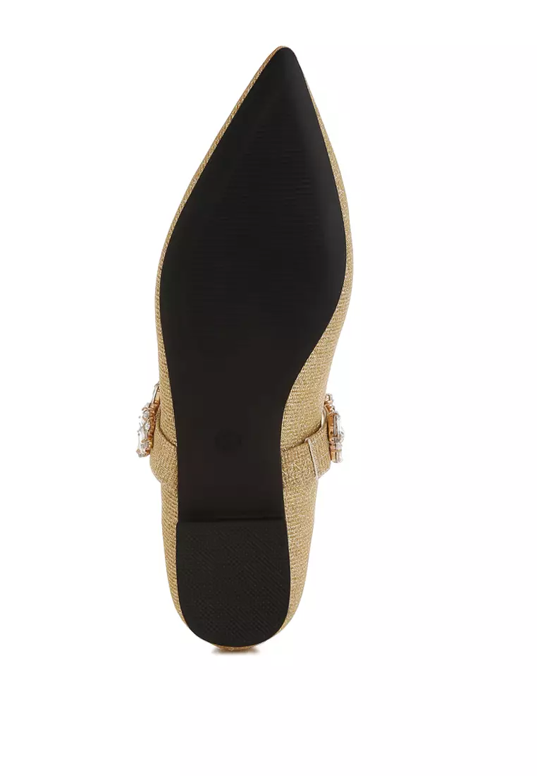 Bros Berlian Imitasi Balerina Berkilau dalam Warna Emas