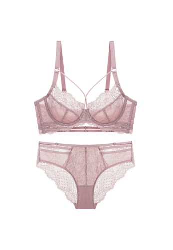 Glorify pink Premium Pink Lace Lingerie Set 2CED9US14BEE3BGS_1
