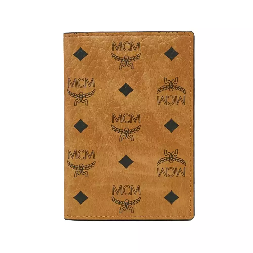 Jual MCM Mini Aren Card Wallet Visetos Monogram Cognac Original