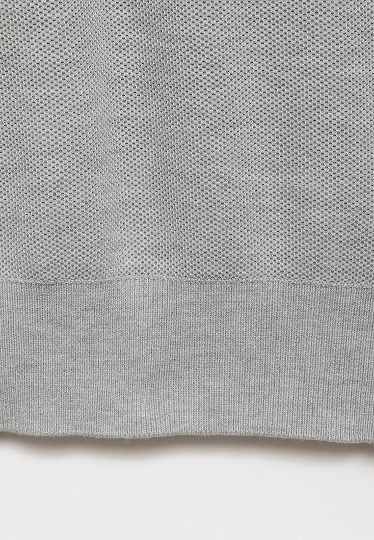 Microstructured Cotton Knitted Sweater