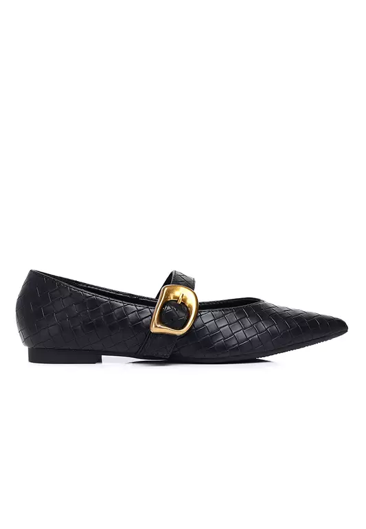 Shanzey Chucky Buckle Ballerina & Flats