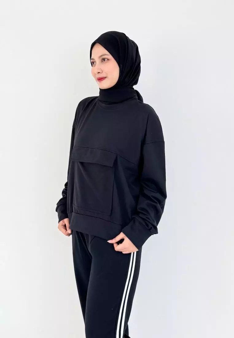 Set Sporty Daily (Setelan Training Sweatpants) HITAM