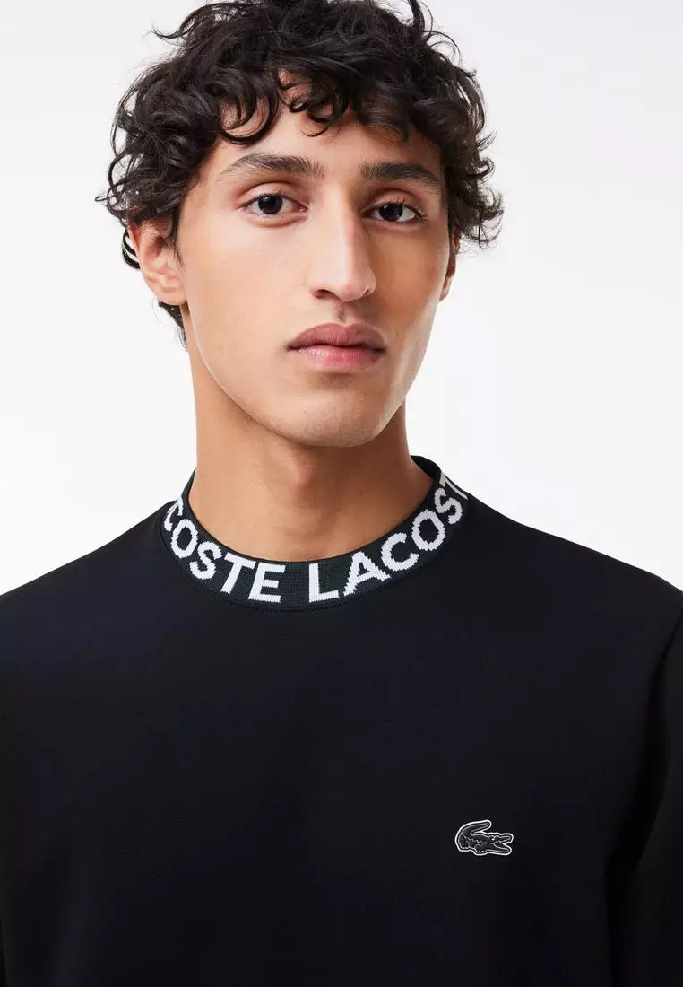 【LACOSTE】Logo Jacquard Collar Double Face 袖ロゴスウェット LACOSTE】Logo Jacquard Collar Double Face 袖ロゴスウェット