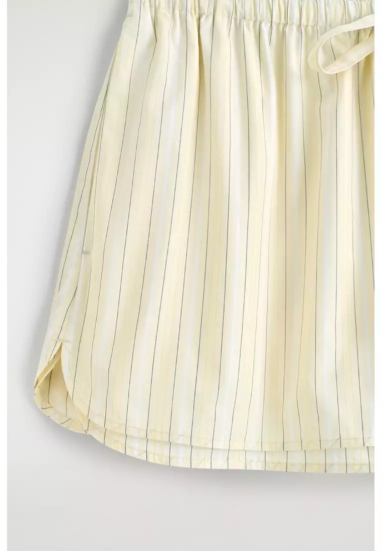 LAYERED DRAWSTRING COTTON-POPLIN SHORTS
